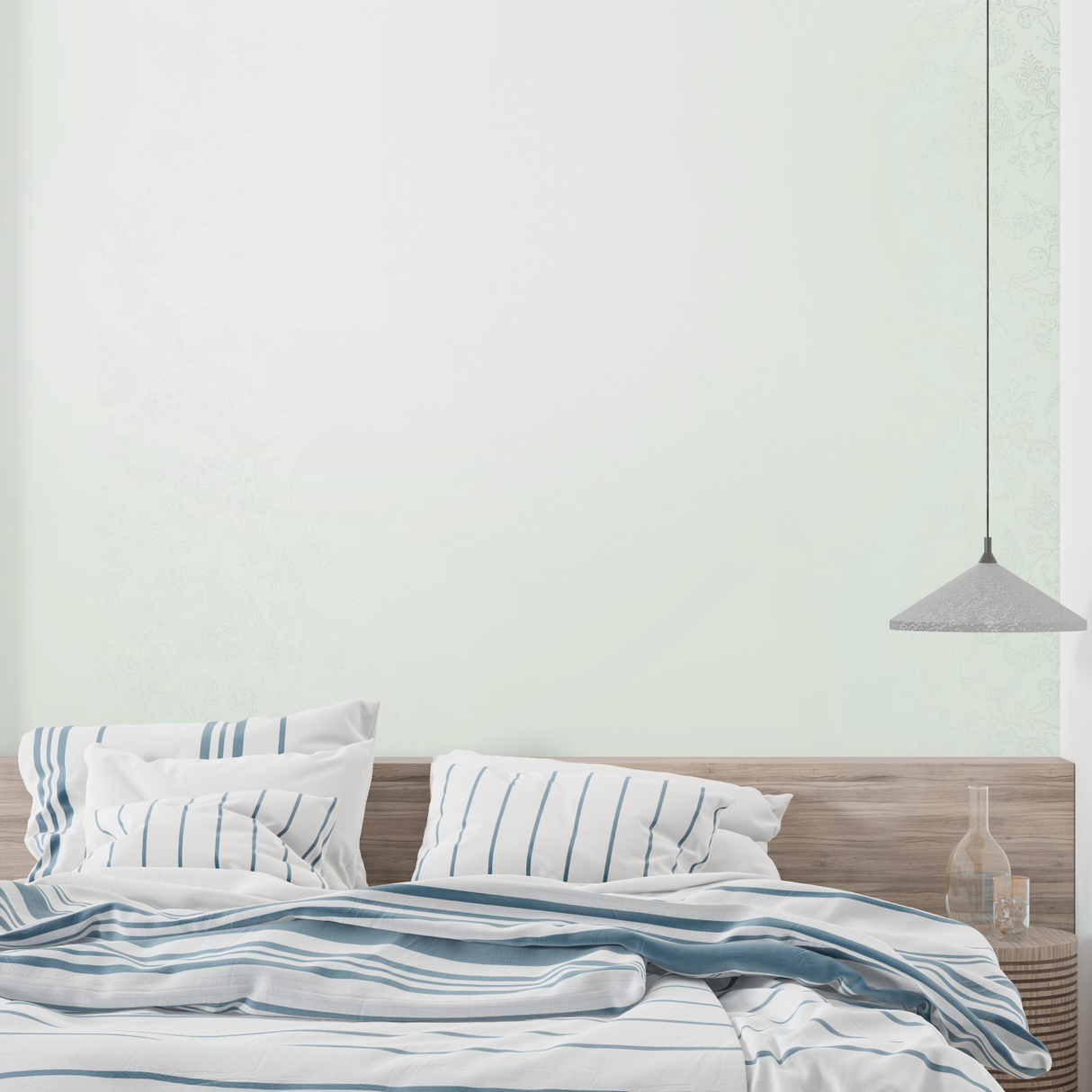 Modern Mural Wallpaper | Soft Mint Green Design