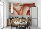 Abstract Mural Wallpaper | Terracotta Waves Design