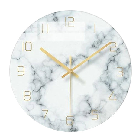 Marble Wall Clock  Gold Numbers Nordic Design - Detailed view