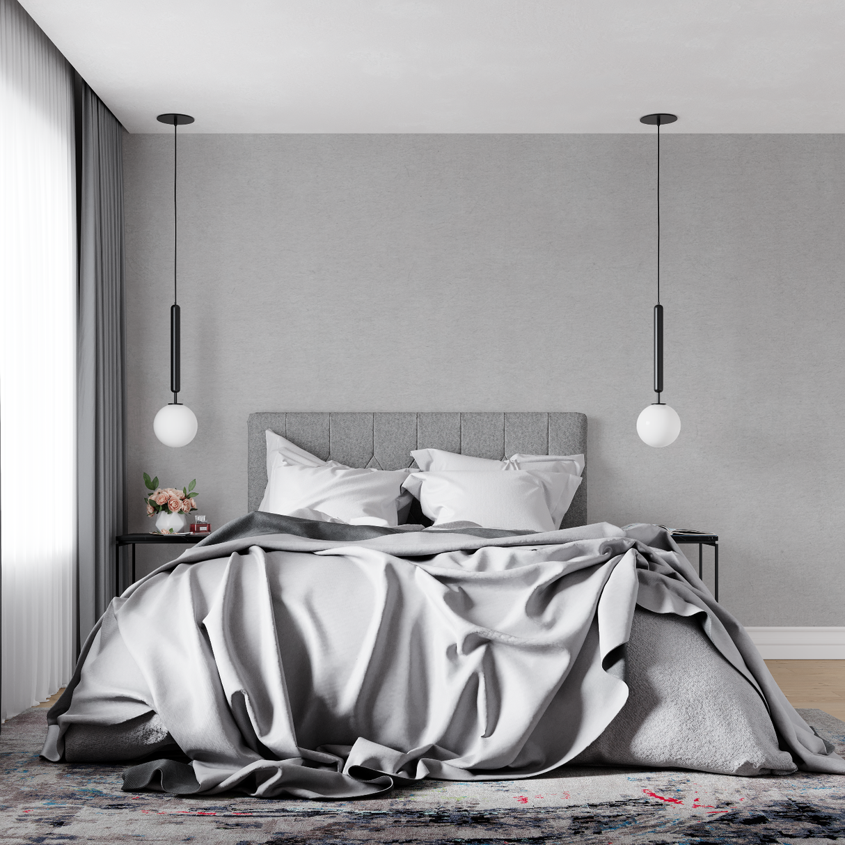 Minimalist Mural Wallpaper | Modern Light Grey Design