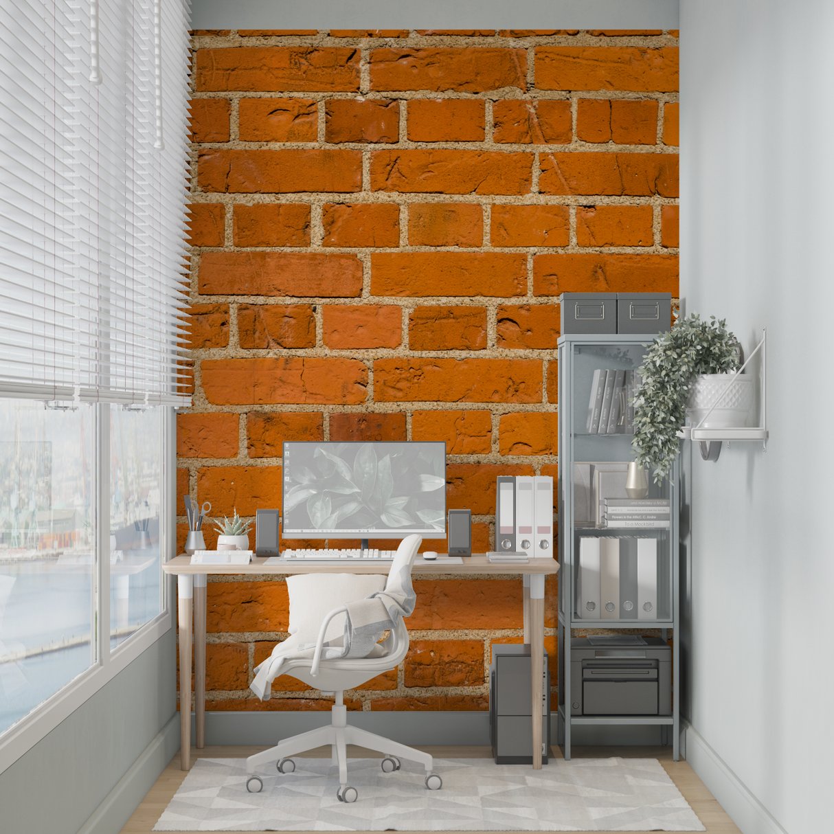 Brick Mural Wallpaper | Industrial Orange Terracotta Design