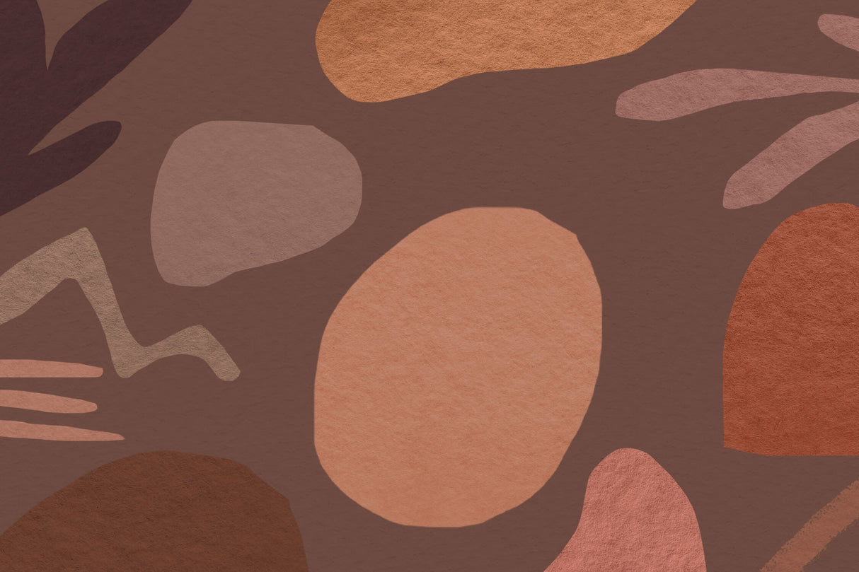 Abstract Mural Wallpaper | Organic Terracotta Shapes