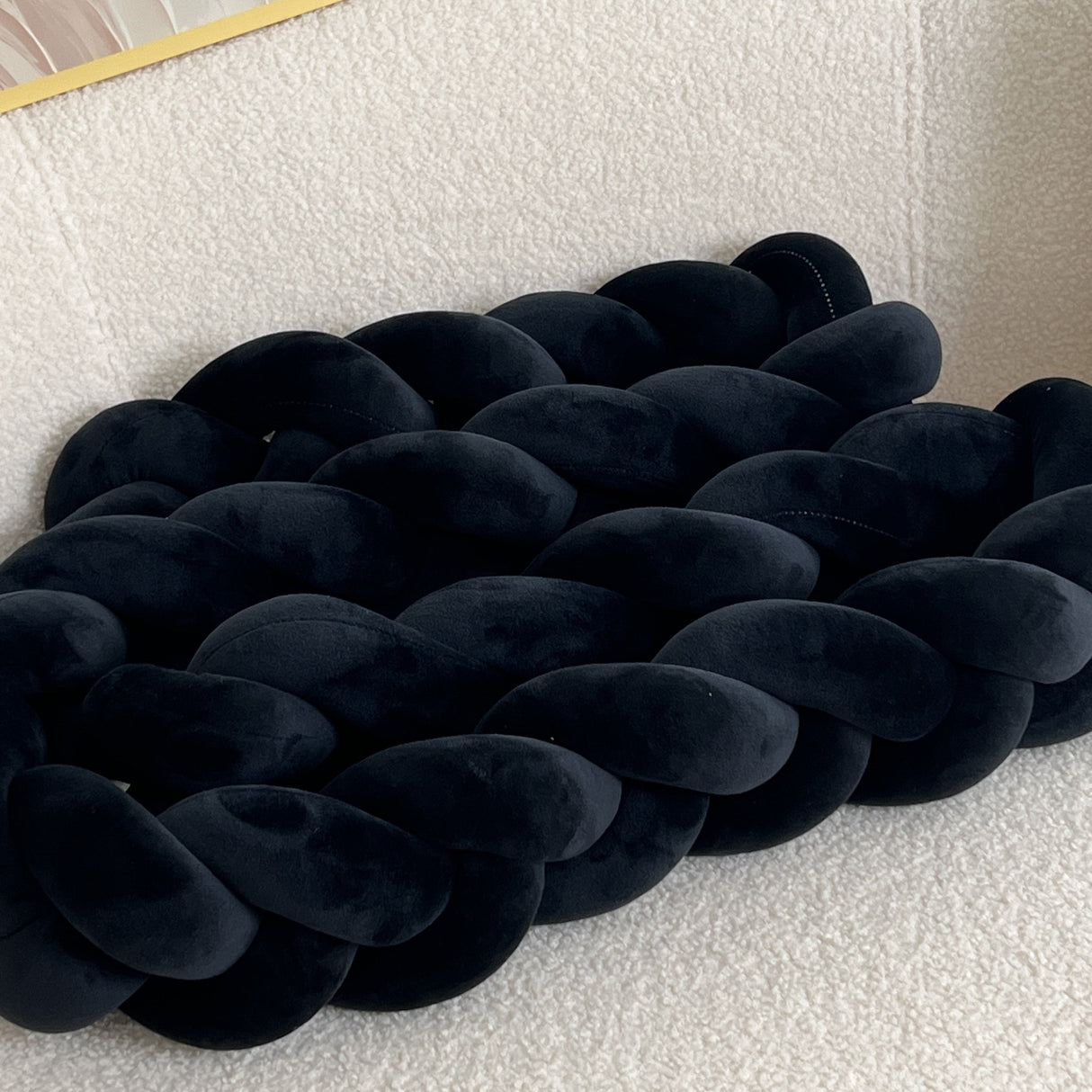 Braided Floor Cushion  Chunky Knit Design in Cream - Product detail 5