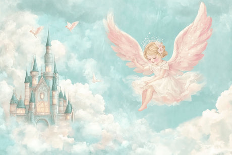 Fairy Castle design file showing detailed pink wings and dreamy castle spires pattern