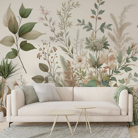 Fairy Garden Mural Wallpaper creating magic in a little girl's bedroom with soft natural lighting