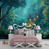 Fantasy Castle Wall Mural in reading nook creating perfect story time setting