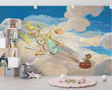 Kids bedroom featuring whimsical butterfly and woodland animal mural with cozy reading nook