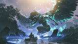 High-resolution design file of the Electric Angel Abstract fantasy wallpaper pattern