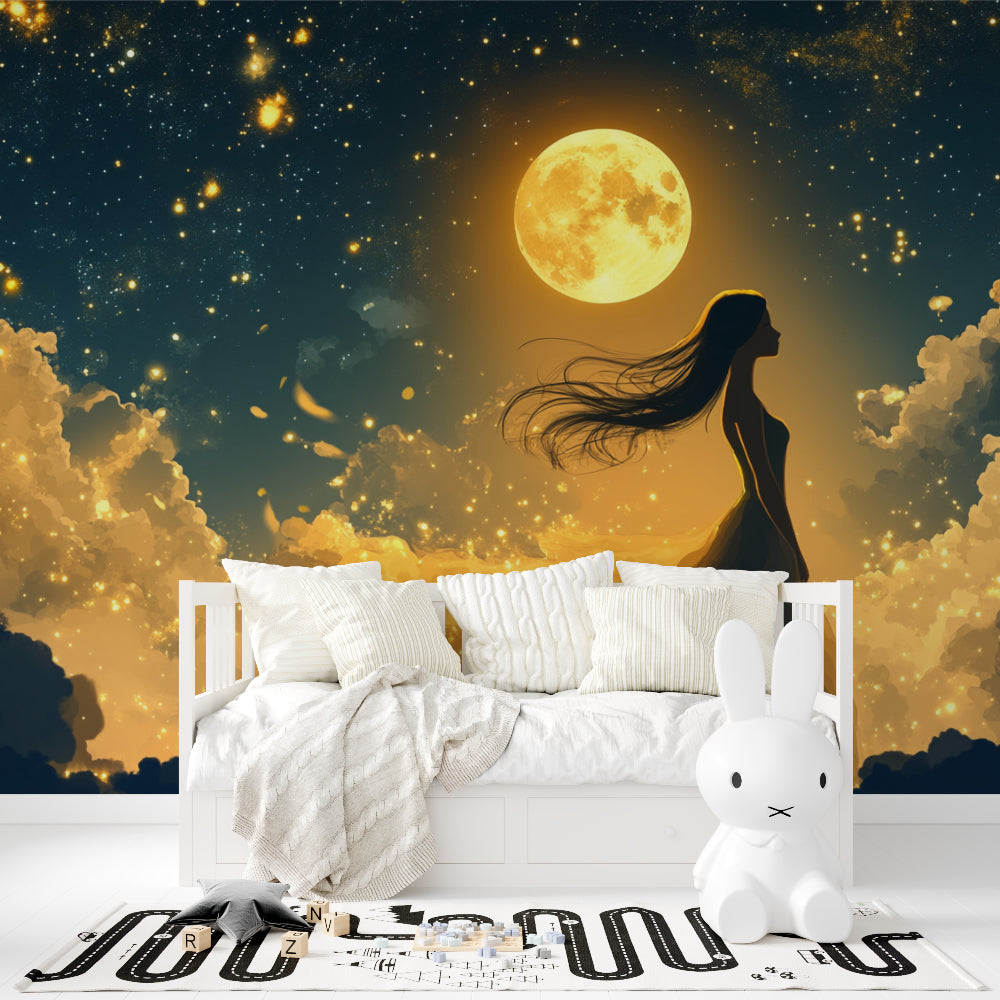 Night sky princess wallpaper bringing enchantment to modern nursery