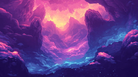 Purple Mountain Sunset design file showing intricate details and full pattern layout