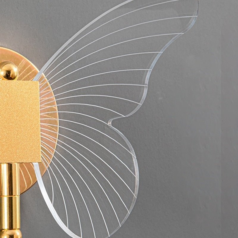 Butterfly Wall Light  Acrylic Wings Gold Frame - Product detail 7