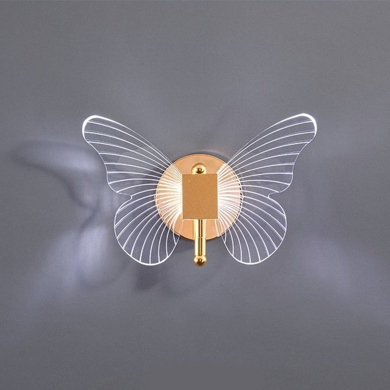 Butterfly Wall Light  Acrylic Wings Gold Frame - Product detail 8