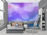 Fashion illustration mural transforming home office into creative studio space