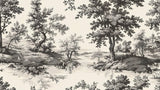 Vintage Mural Wallpaper | Black and White Pastoral Scene