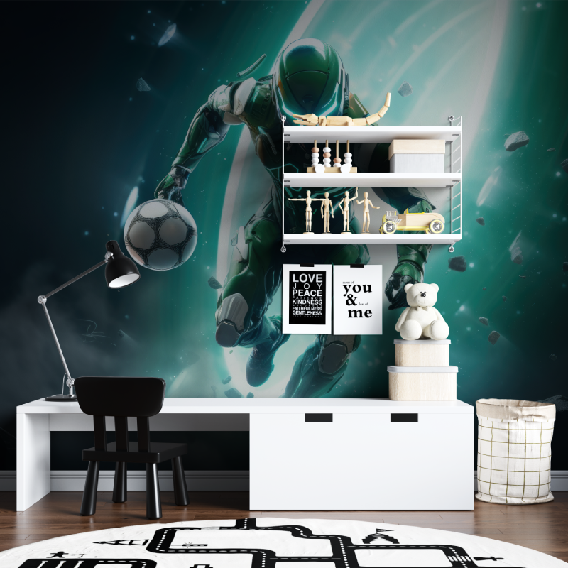 Gamer Mural Wallpaper | Futuristic Football Space Design
