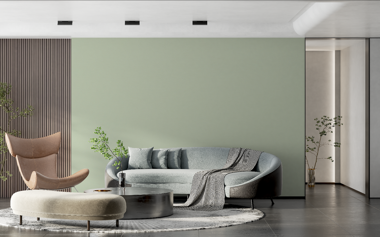 Sage Green Mural Wallpaper | Modern Minimalist Design
