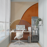 Geometric Mural Wallpaper | Modern Terracotta Arch Design