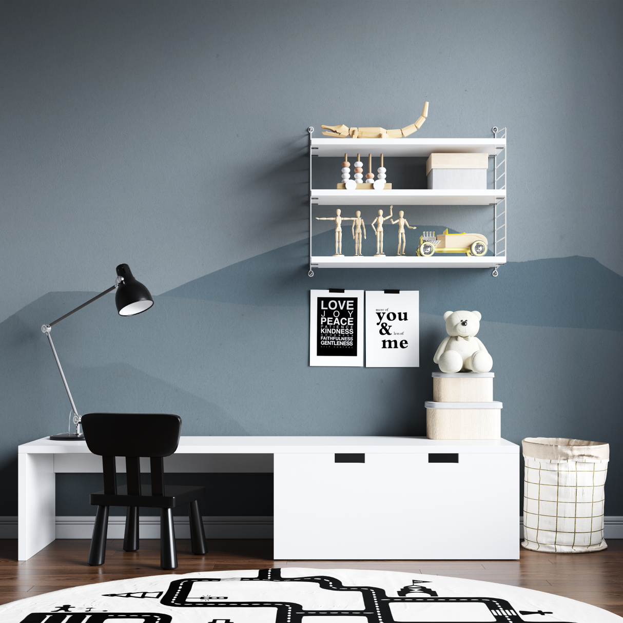 Mountain Mural Wallpaper | Minimalist Blue Design