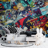 Comics Mural Wallpaper | Superhero Collage Design