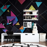 Geometric Mural Wallpaper | Modern 3D Triangle Design