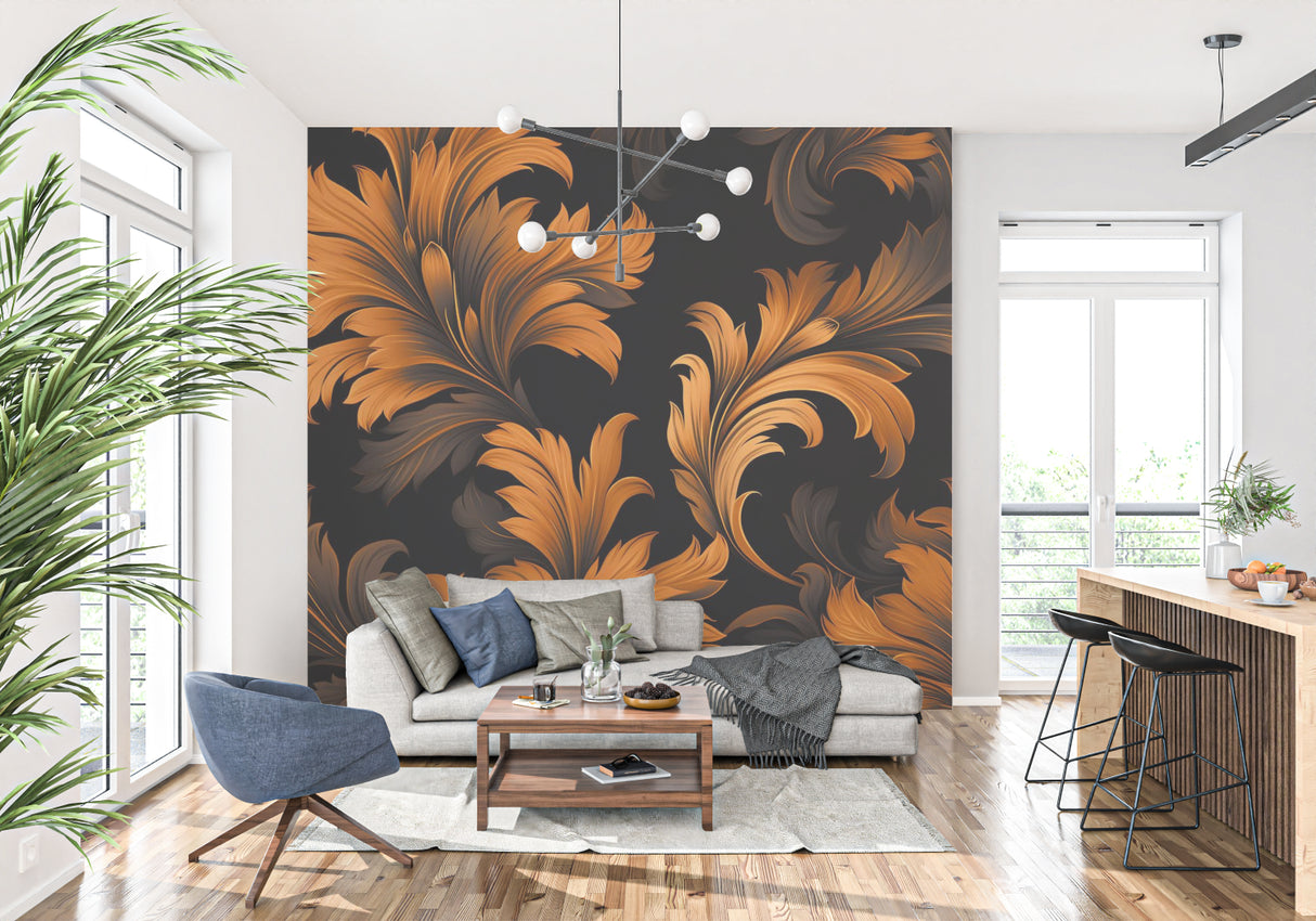 Art deco wall design showcased in master bedroom with mood lighting