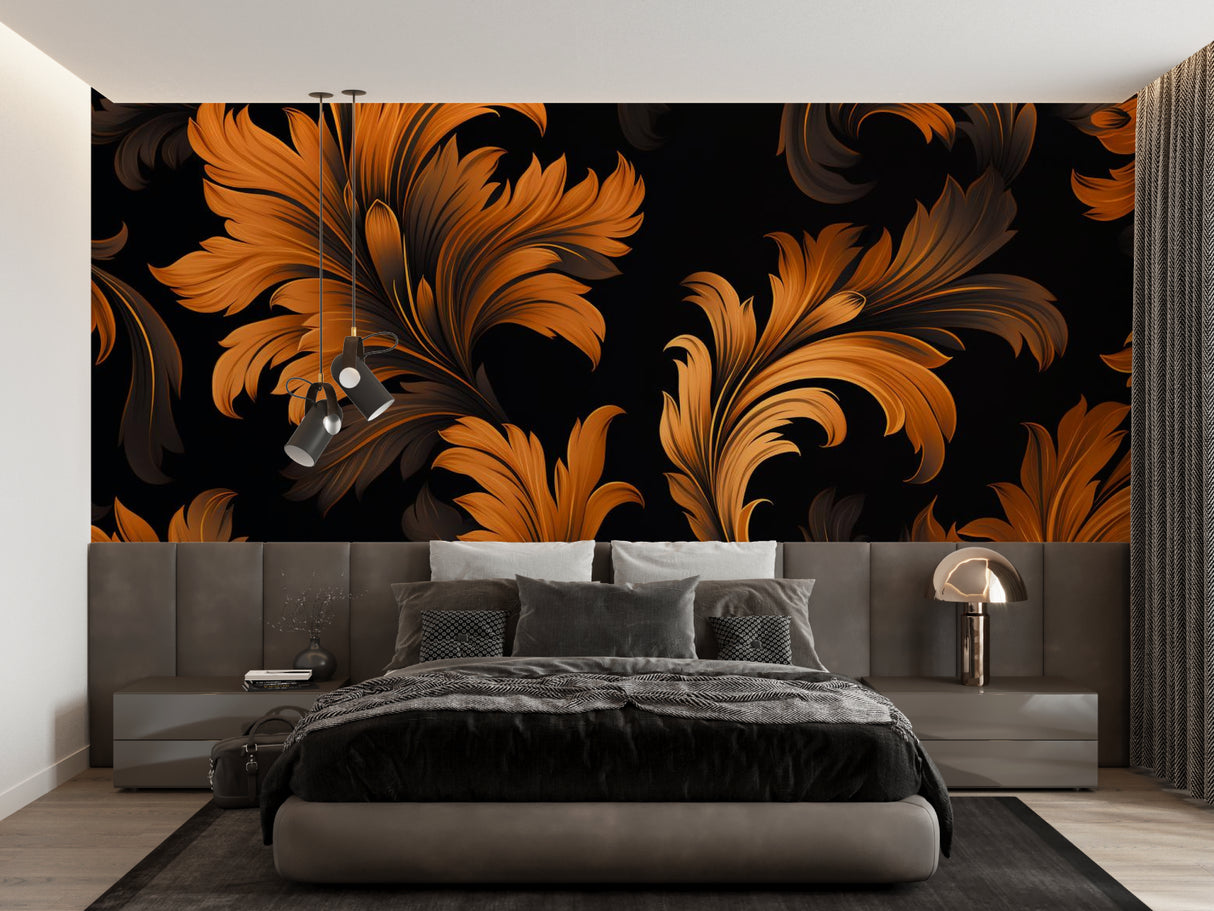 Art deco inspired mural in boutique hotel entrance
