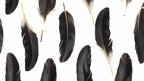 Black and gold feather pattern design file showing intricate details and metallic accents