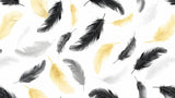 Feather wallpaper design file showing detailed black and gold plumes pattern