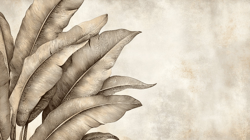 Beige feather wallpaper design file showing detailed botanical pattern and natural textures