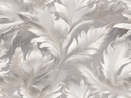 Detailed design file of grey and white feather pattern showing intricate plume details