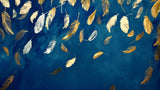 Veer Mural Behang | Goud en Zilver Drijvend Ontwerp