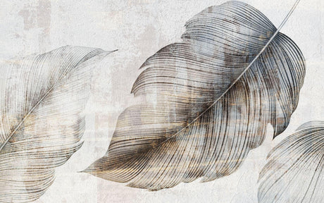Detailed feather pattern design file showing intricate grey botanical artwork