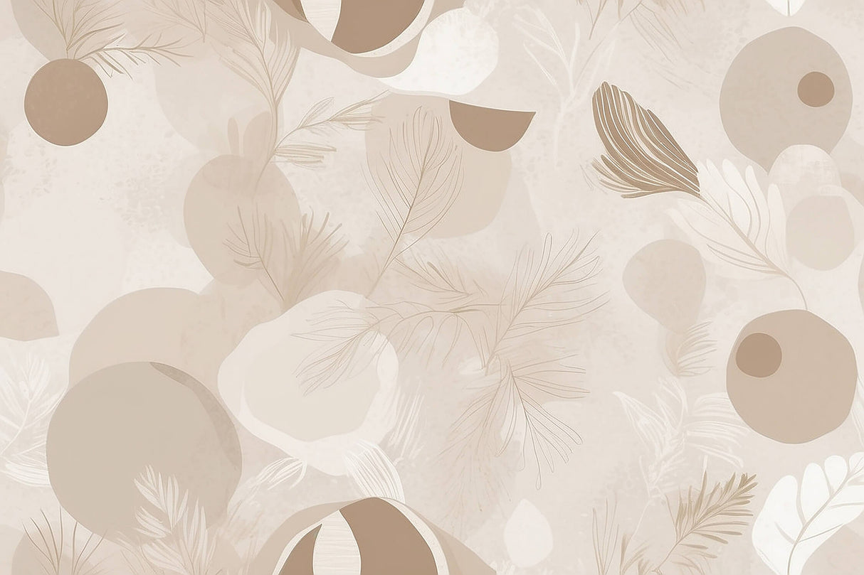 Beige feather wallpaper design file showing intricate pattern details and flowing curves