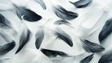 Black and grey feather wallpaper design file showing detailed floating plumes pattern