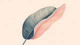 Pink and blue leaf pattern design file showing detailed feather and botanical elements