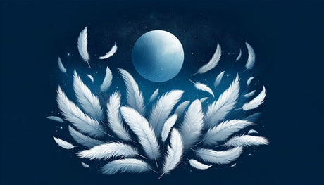 Feather wallpaper design file showing detailed white plumes against starry night sky pattern
