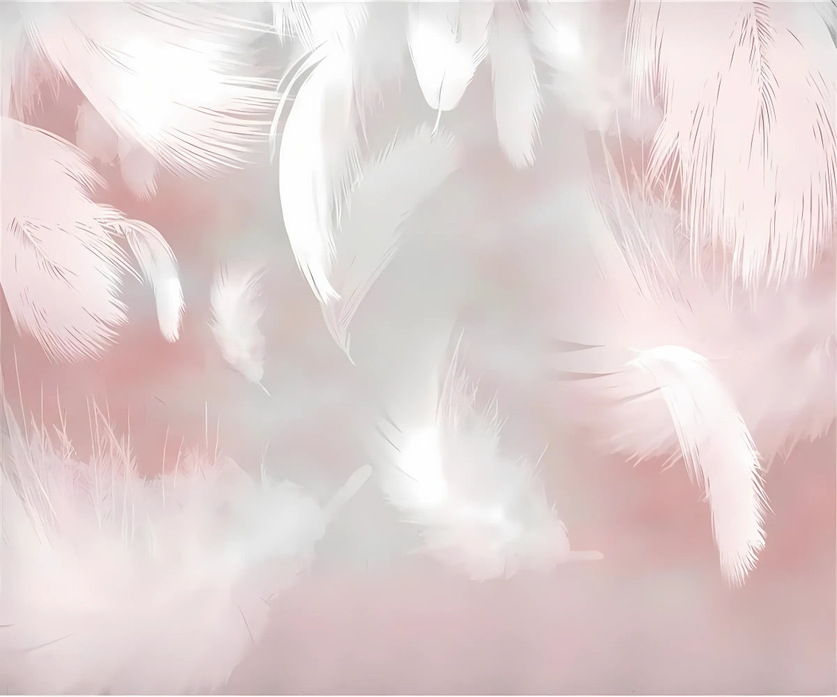 High-resolution design file showing detailed pink feather pattern with floating plumes