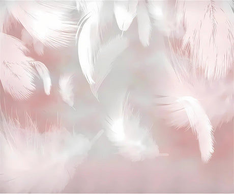 High-resolution design file showing detailed pink feather pattern with floating plumes