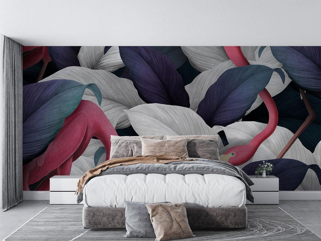 Tropical Bird Wallpaper featured in boutique retail space