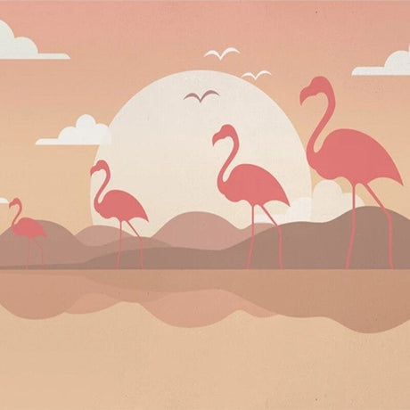 Flamingo sunset design file showing detailed pattern and rich color palette