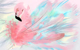 Flamingo Watercolor design file showing intricate feather details and pastel color blend