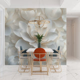 3D floral wall mural creating focal point in yoga studio