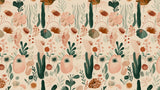 Papier Peint Mural Floral | Design Botanique Abstrait en Terre Cuite et Vert