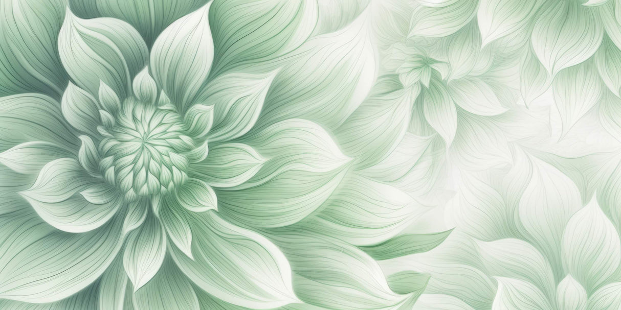 Abstract green leaf wallpaper design file showing detailed botanical pattern