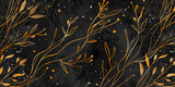 Black and gold floral art deco wallpaper design file showing intricate pattern details