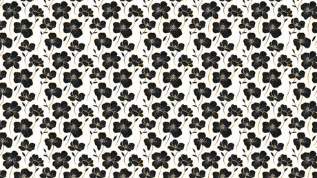 Black and gold botanical pattern design file showing detailed flower motifs and golden accents