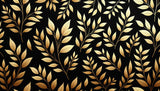 Gold leaf botanical pattern design file showing intricate black background with metallic details