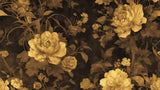 Black and gold peony wallpaper design file showing intricate floral pattern and metallic details