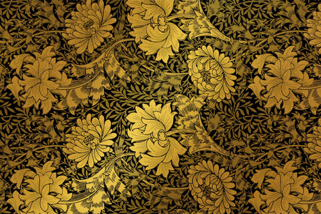 Black and gold floral wallpaper design file showing detailed pattern and metallic effects