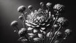 Black and white floral wallpaper creating drama in a modern living room with minimalist furniture